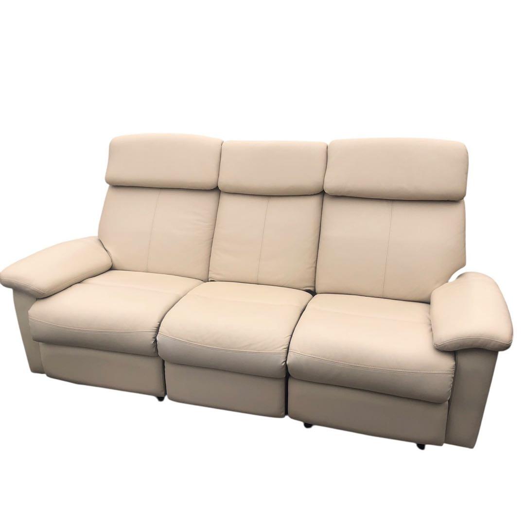 限定配送 手動 ソファ 3人掛け インテリア ベージュ 羽 N