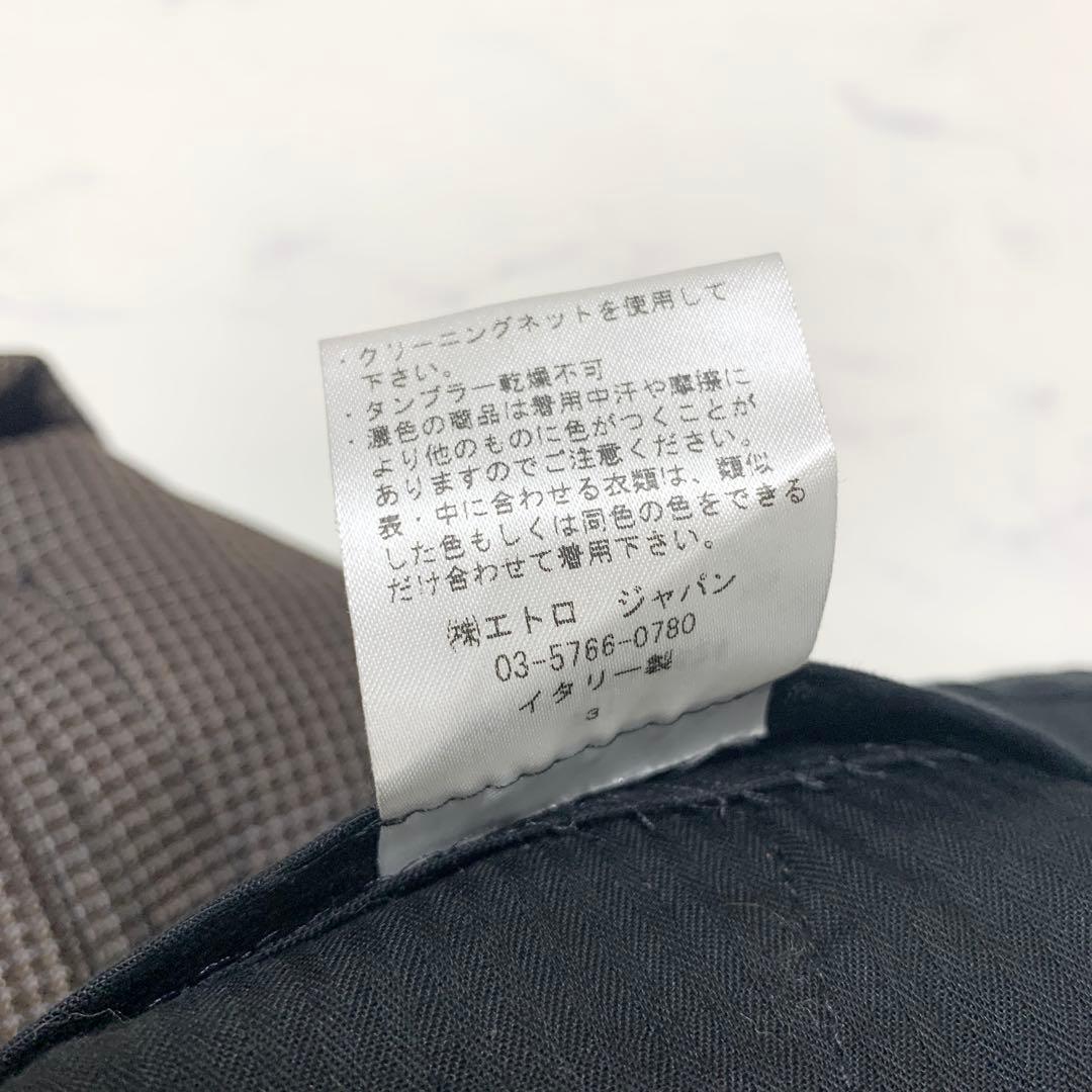 【美品　特大4L！シルク】エトロ　スーツセットアップ　ペイズリー柄　ブラウン　茶