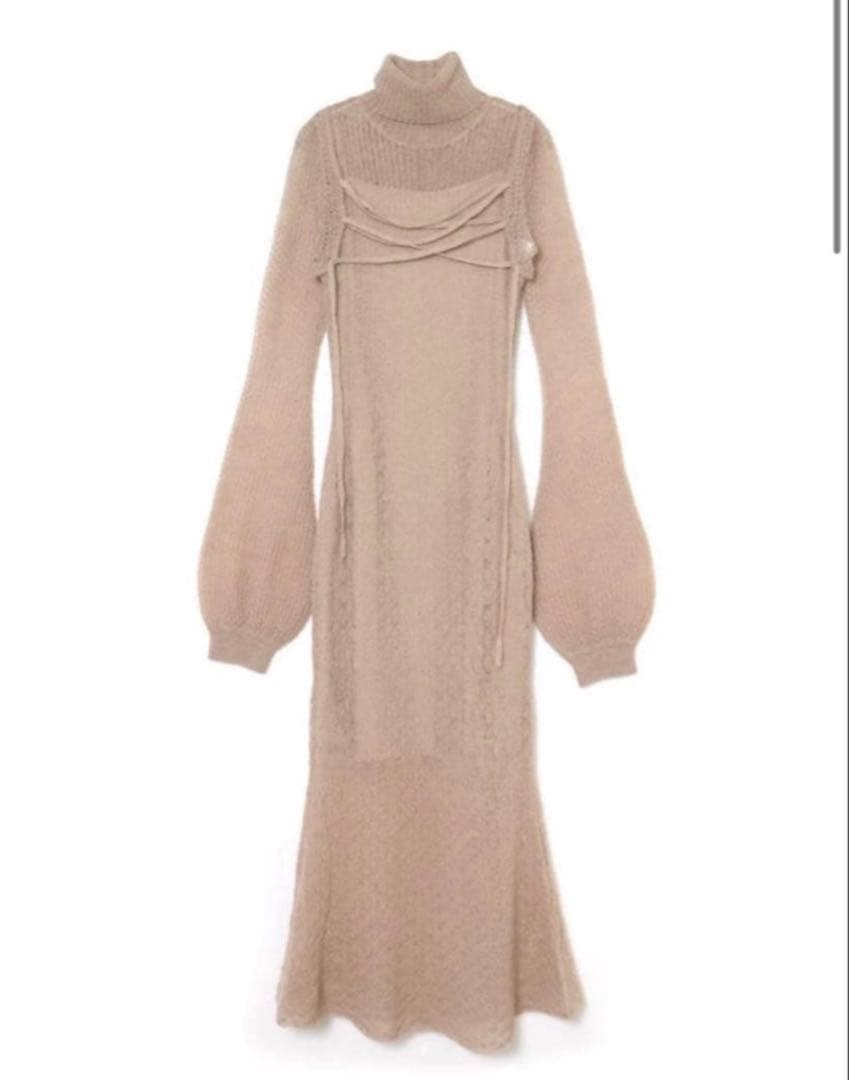 ワンピース andmary Sophie seethrough knit dress