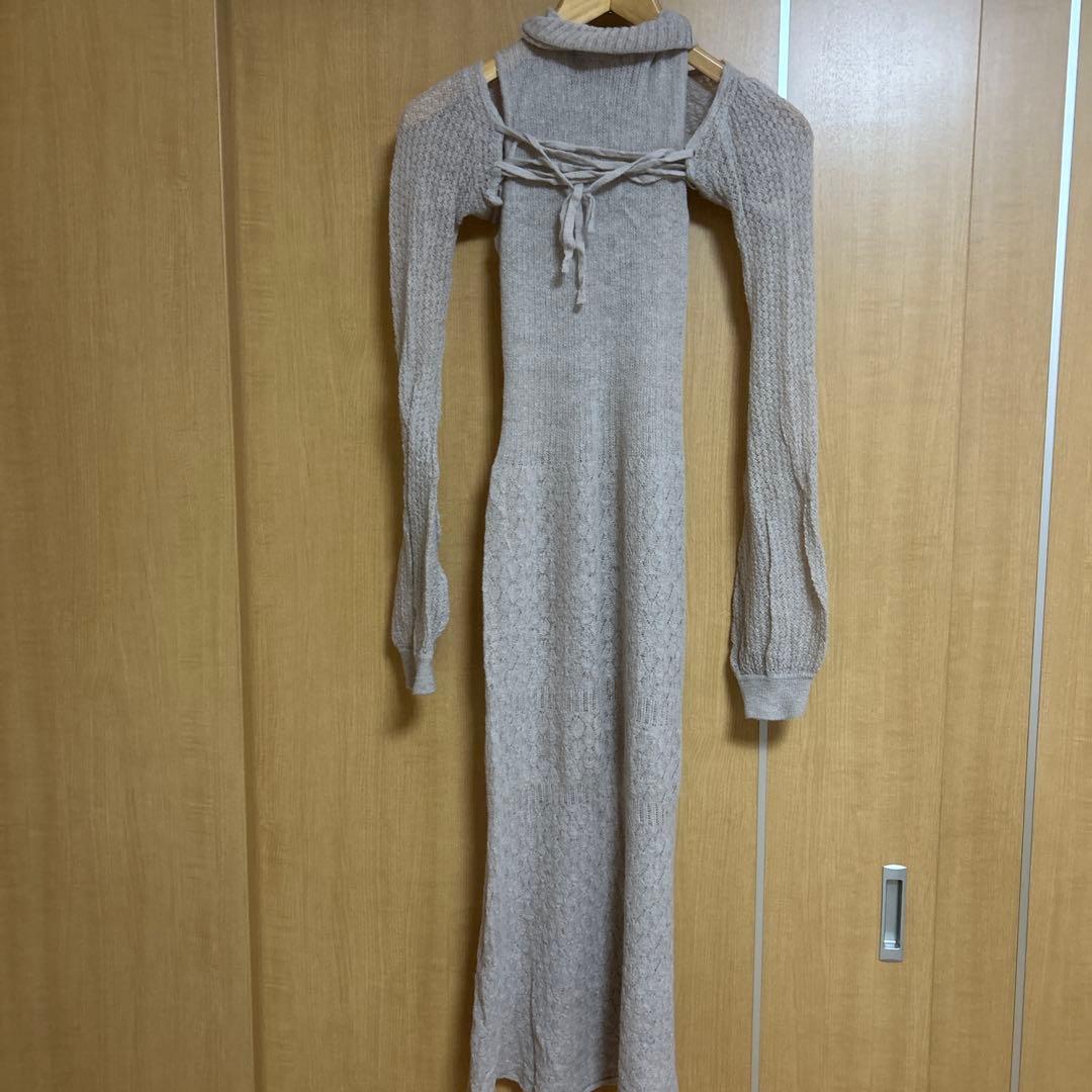 ワンピース andmary Sophie seethrough knit dress