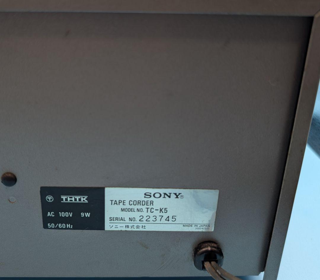 【レア稼働品】SONY　ソニー　 カセットデッキ　 TC-K5