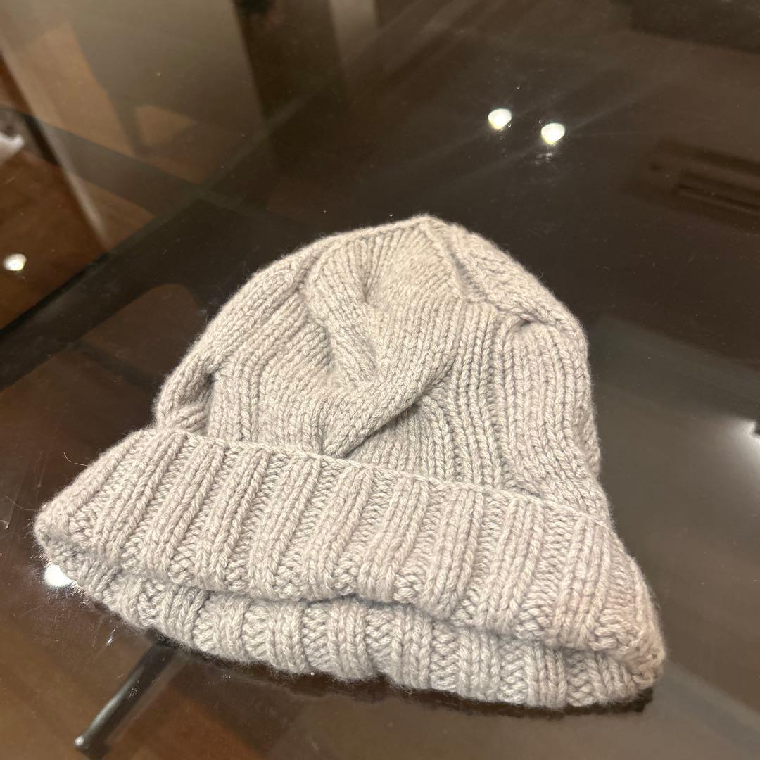ロロピアーナ　カシミヤ100% ニット帽　ライトグレー