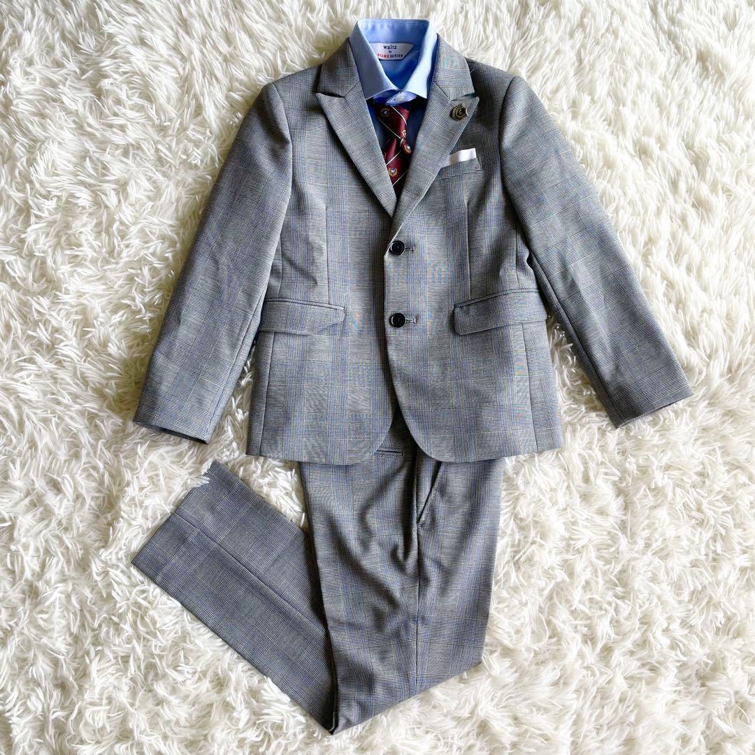 極美品✨ウォルツバイビームスデザイン セットアップ スーツ チェック120 卒服