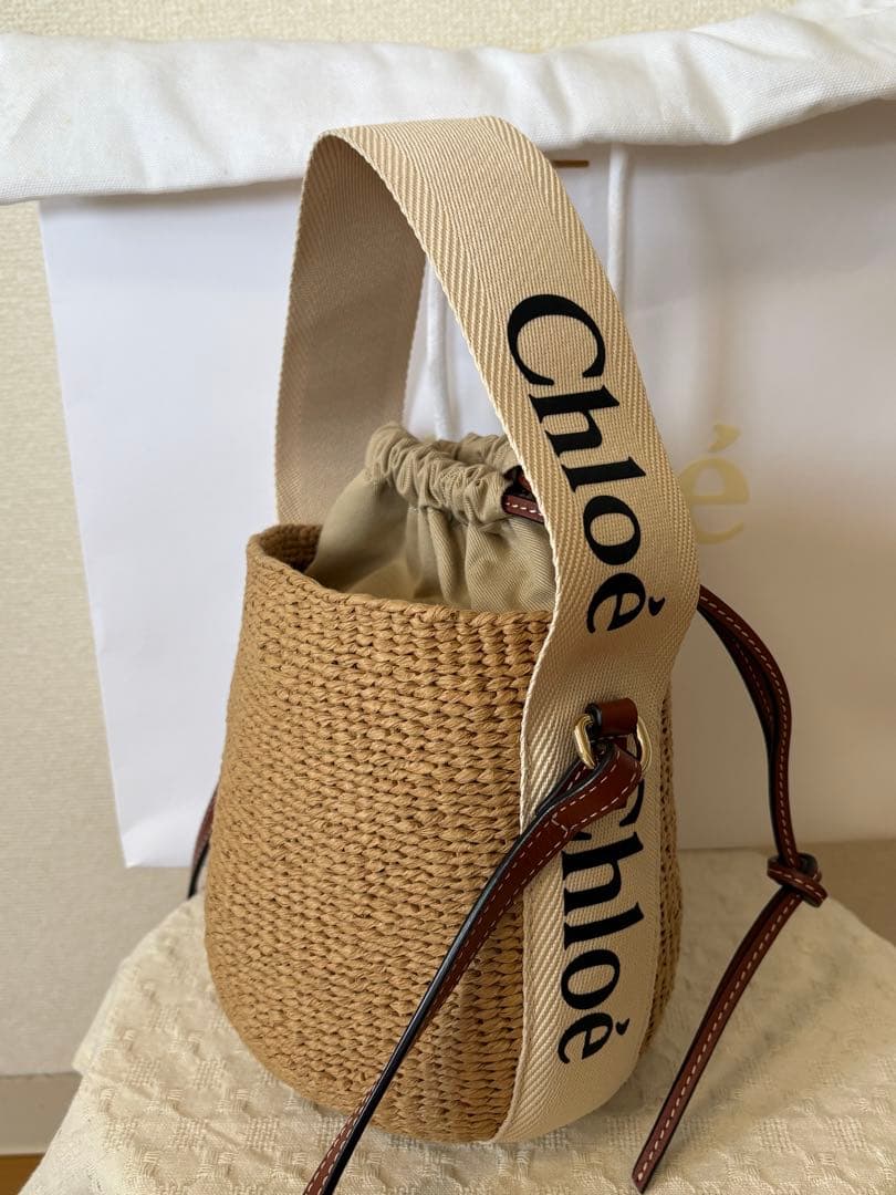 chloe クロエ woody かごバッグ スモールバスケット