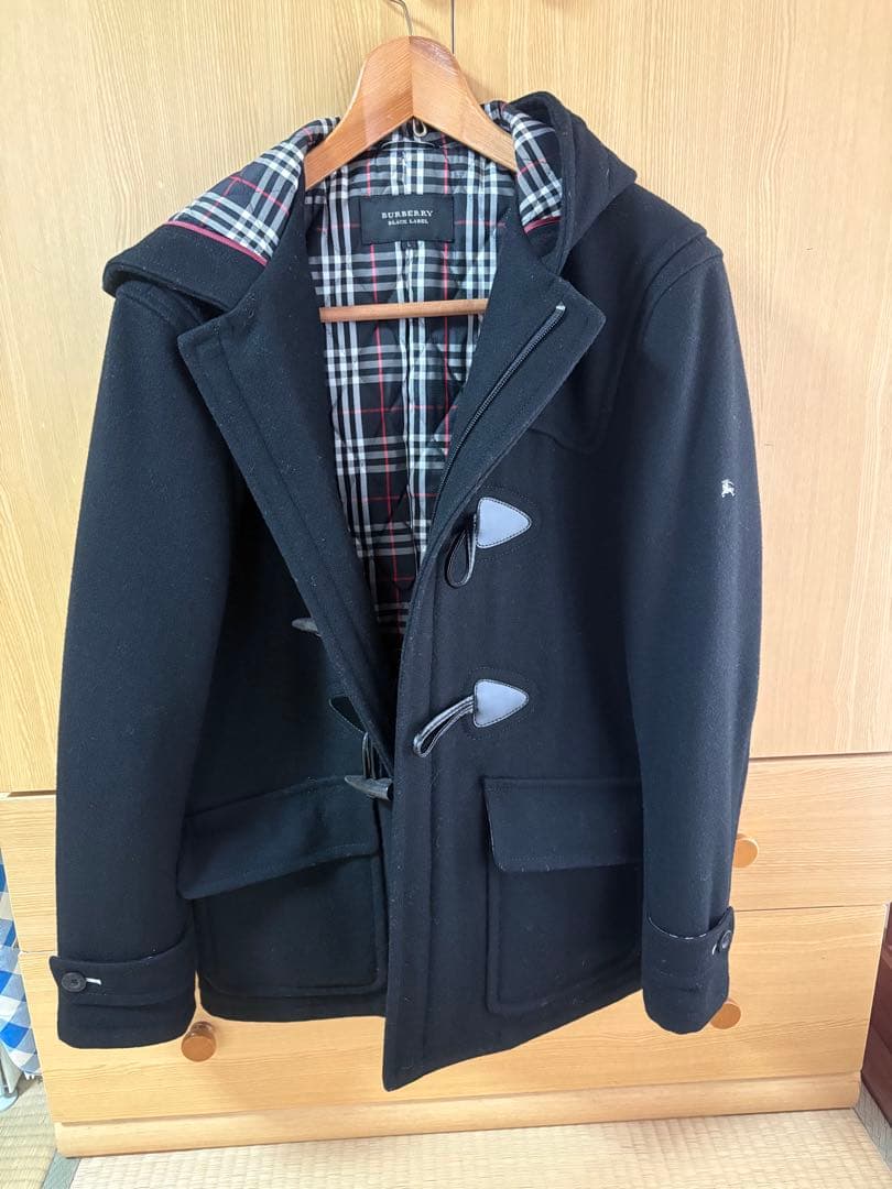 バーバリーブラックレーベル　ダッフルコート 黒　サイズL