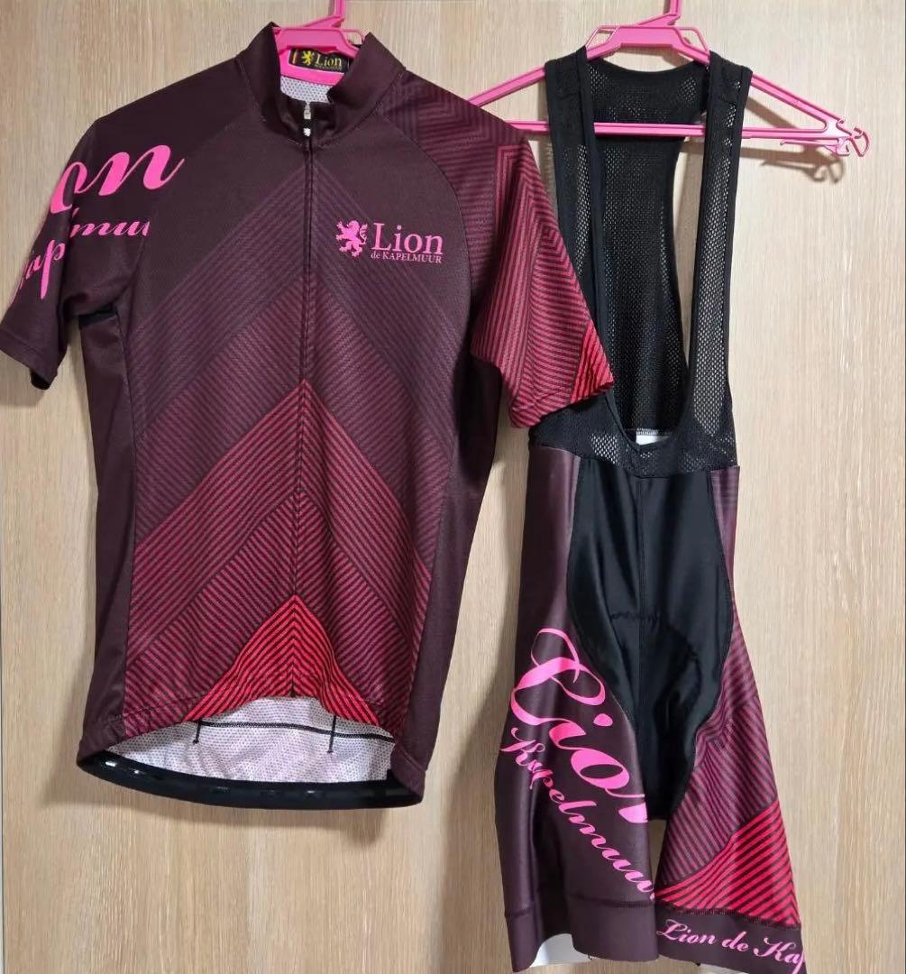 超美品 カペルミュール 半袖 サイクルジャージ ビブ セット L S ピンク