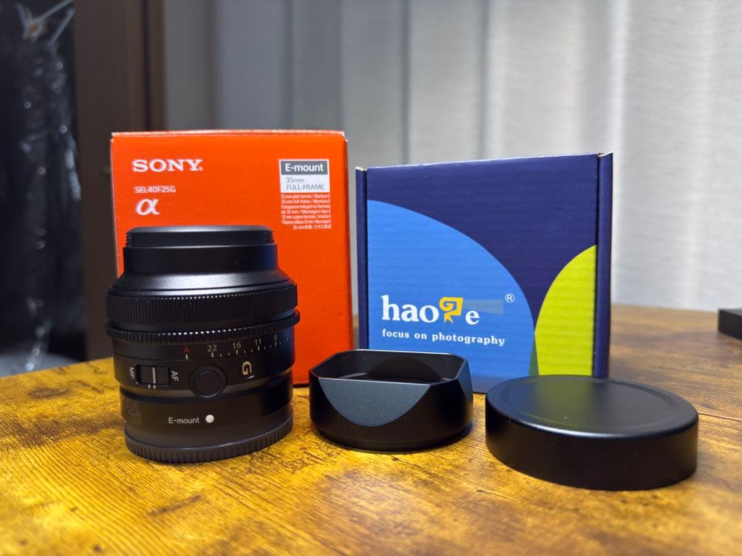 美品 _SONY FE 40mm F2.5 G haogフード&保護フィルター付