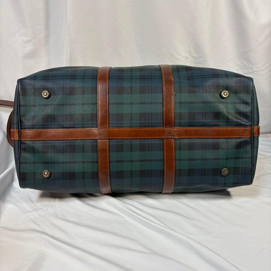 ポロ　ラルフローレン　ボストンバッグ　 2way チェック　PVC レザー　底鋲