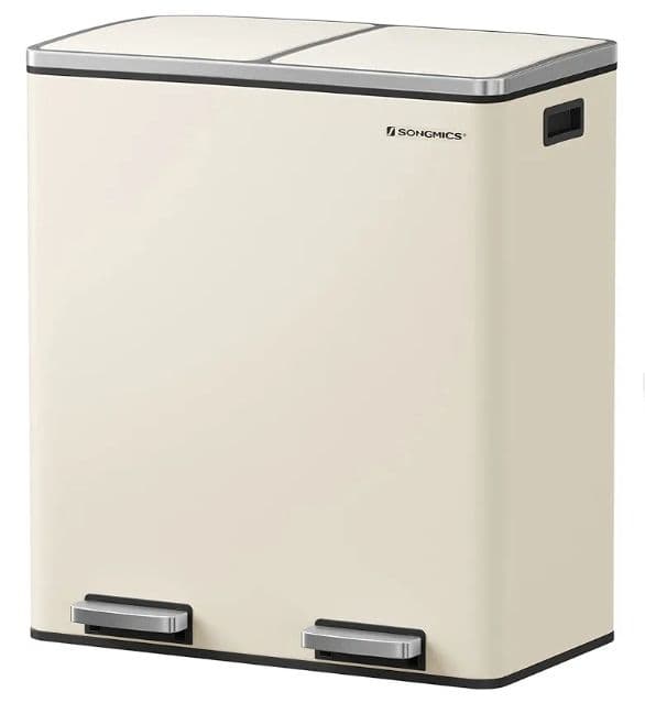 #新品　訳ありゴミ箱 ダストボックス 2分別ペダル式 2x30L ステンレス