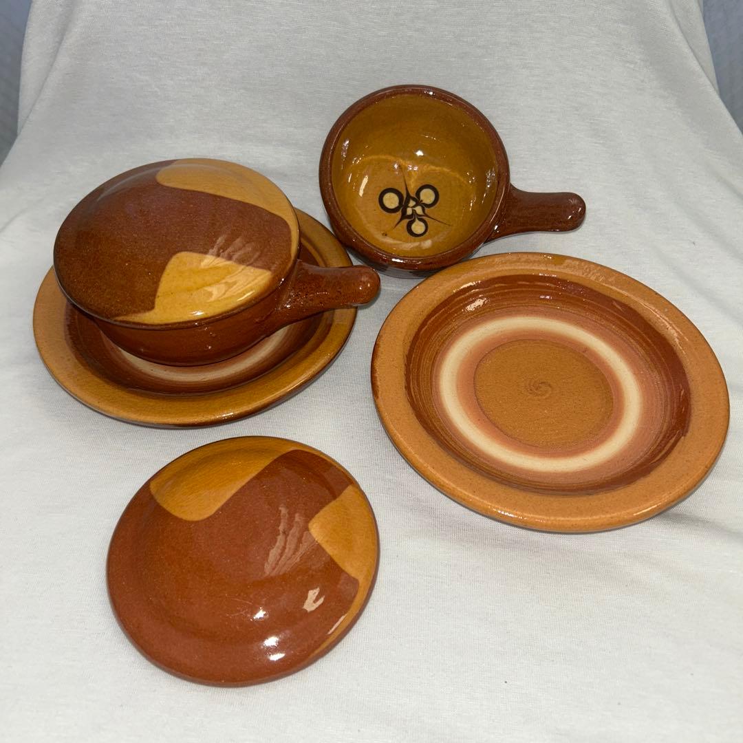 エッグベーカー　湯町窯　2個　民藝　スリップウェア