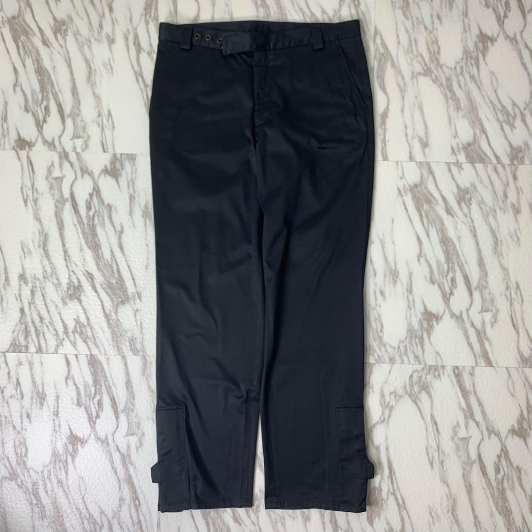 00s エンポリオアルマーニ コットンパンツ 52 イタリア製 スリット 黒