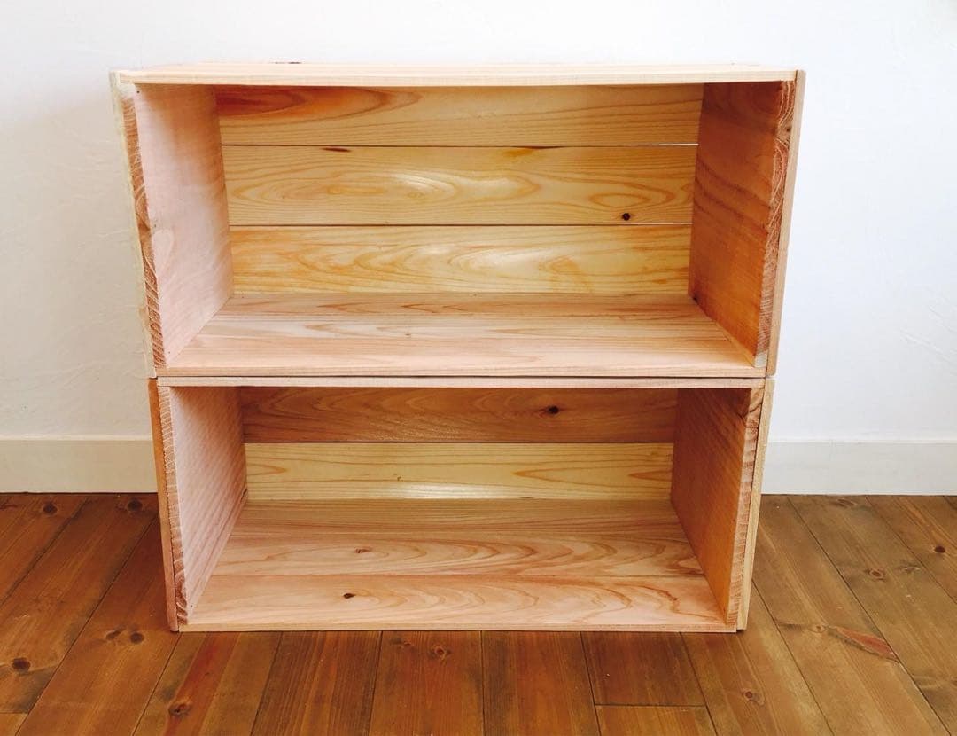 新品 りんご箱 2箱 // 収納 木箱 ウッドボックス ガーデニング 薪入れ