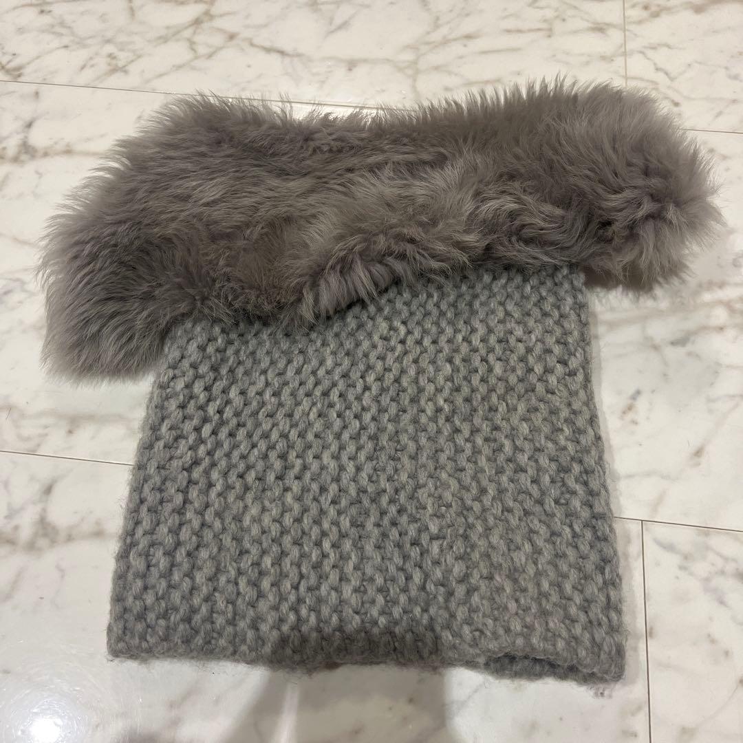 GUSHLOW & COLE グレー ネックウォーマー