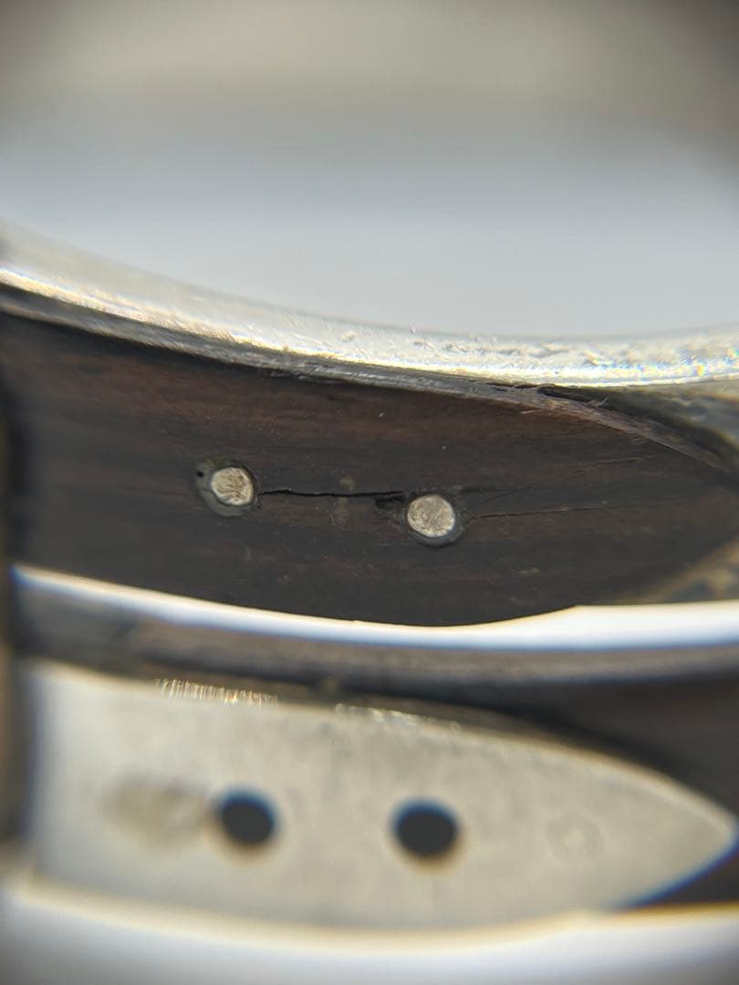 グッチ GUCCI ダブルベルトバックル バングル SV ウッド オールド