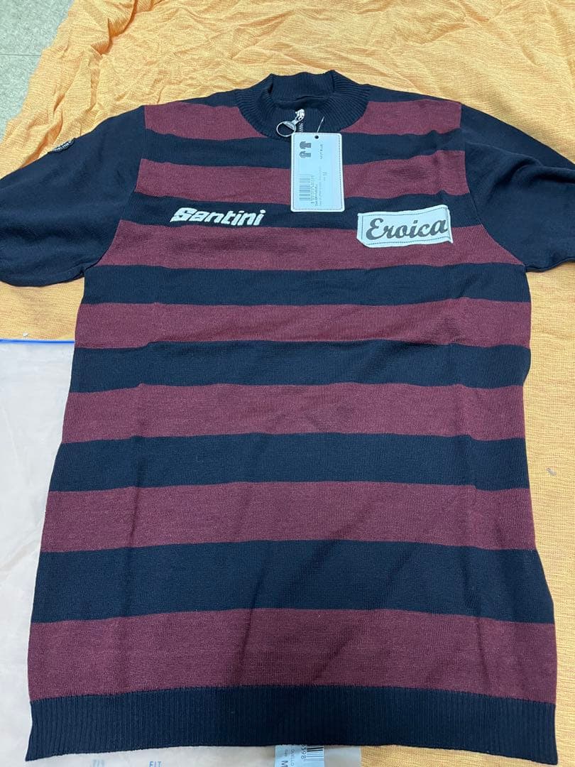 Santini Eroica サイクルジャージ 黒赤ストライプ　Mサイズ上下