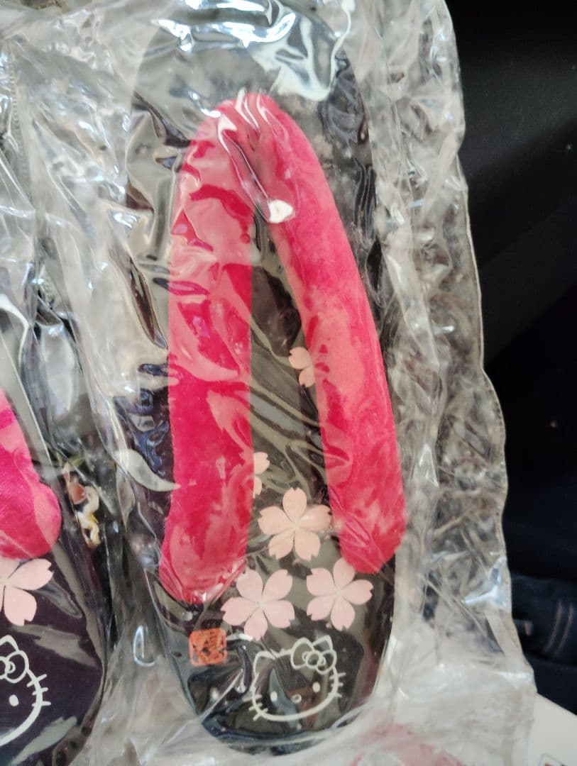 非売品ハローキティ可愛い 桜柄 浴衣帯と下駄セット
