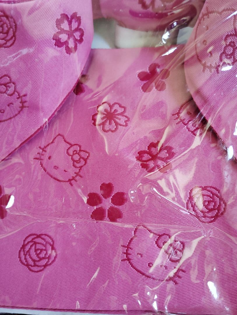 非売品ハローキティ可愛い 桜柄 浴衣帯と下駄セット