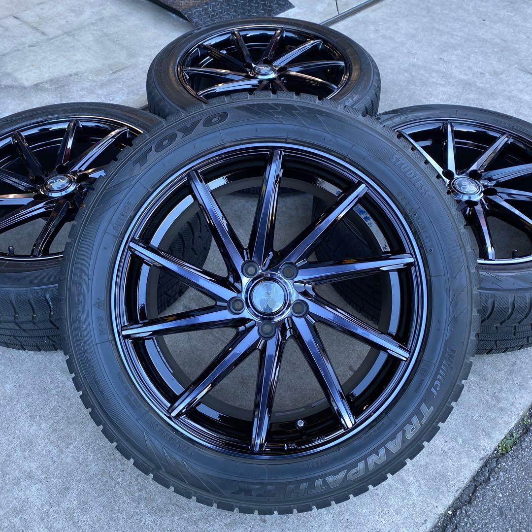 中古バリ溝トーヨースタッドレスセット225/55R19 ハリアー 送料無料