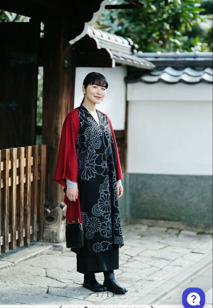 sousou 両面編 長方形衣　二つ身／金襴緞子濡羽色