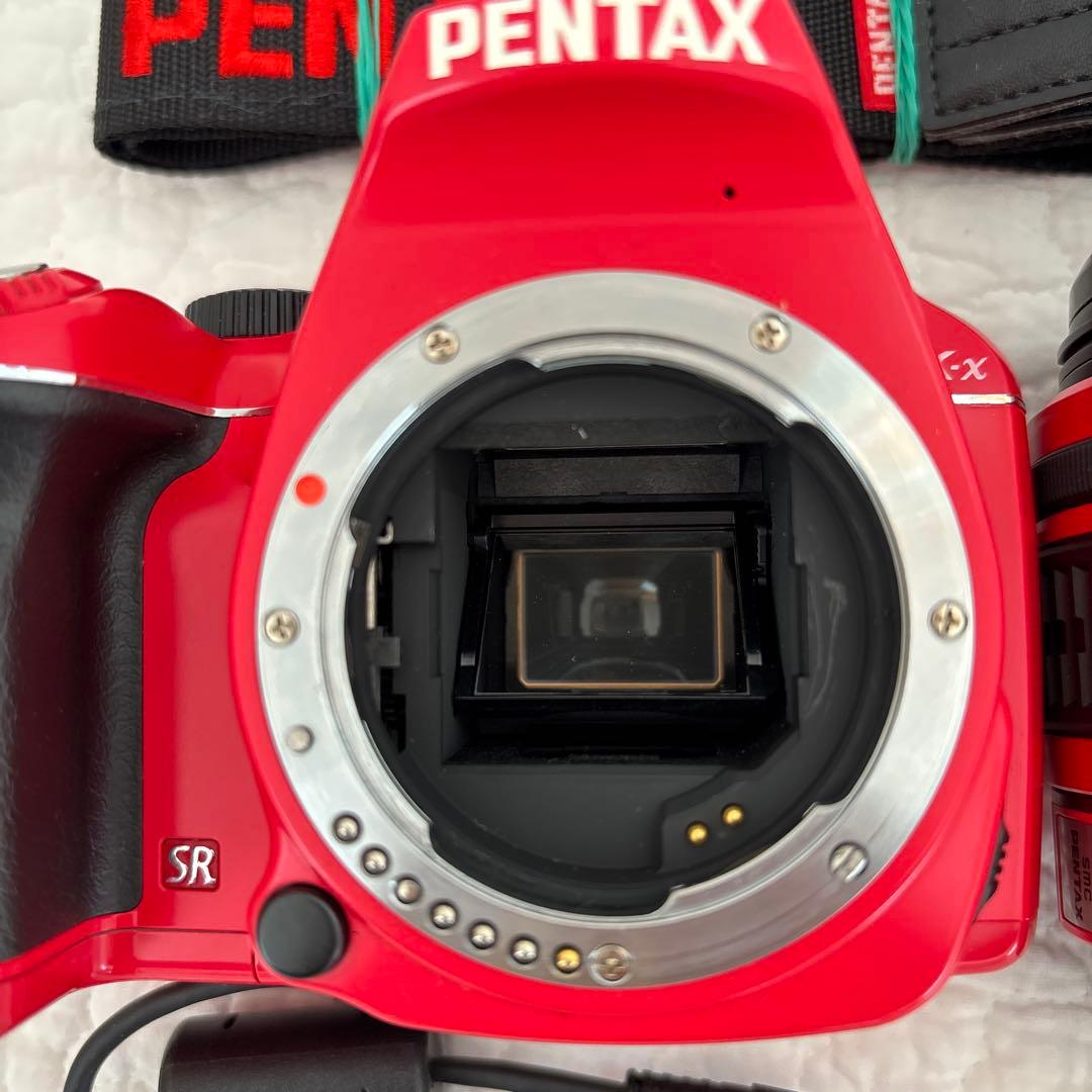 PENTAX K-x デジタル一眼レフカメラ レッド 18-55 レンズ付き