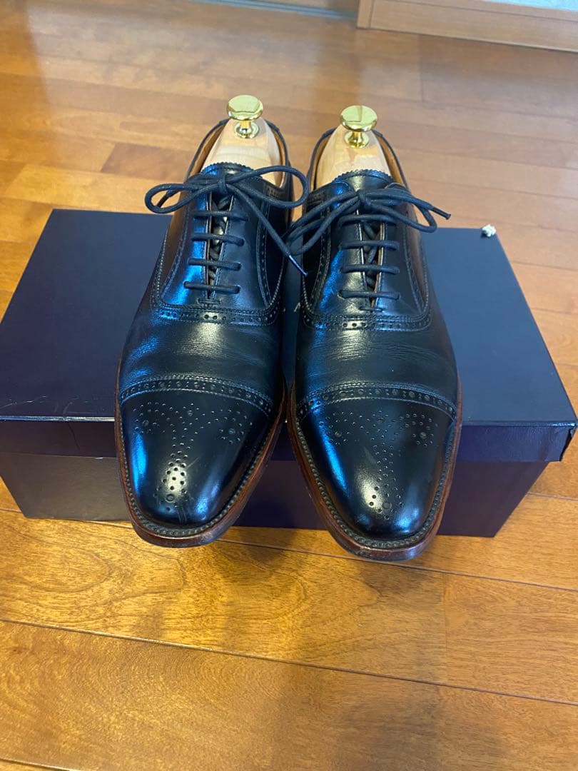 スコッチグレイン セミブローグ メダリオン レザー シューズ 24.5㎝　美品