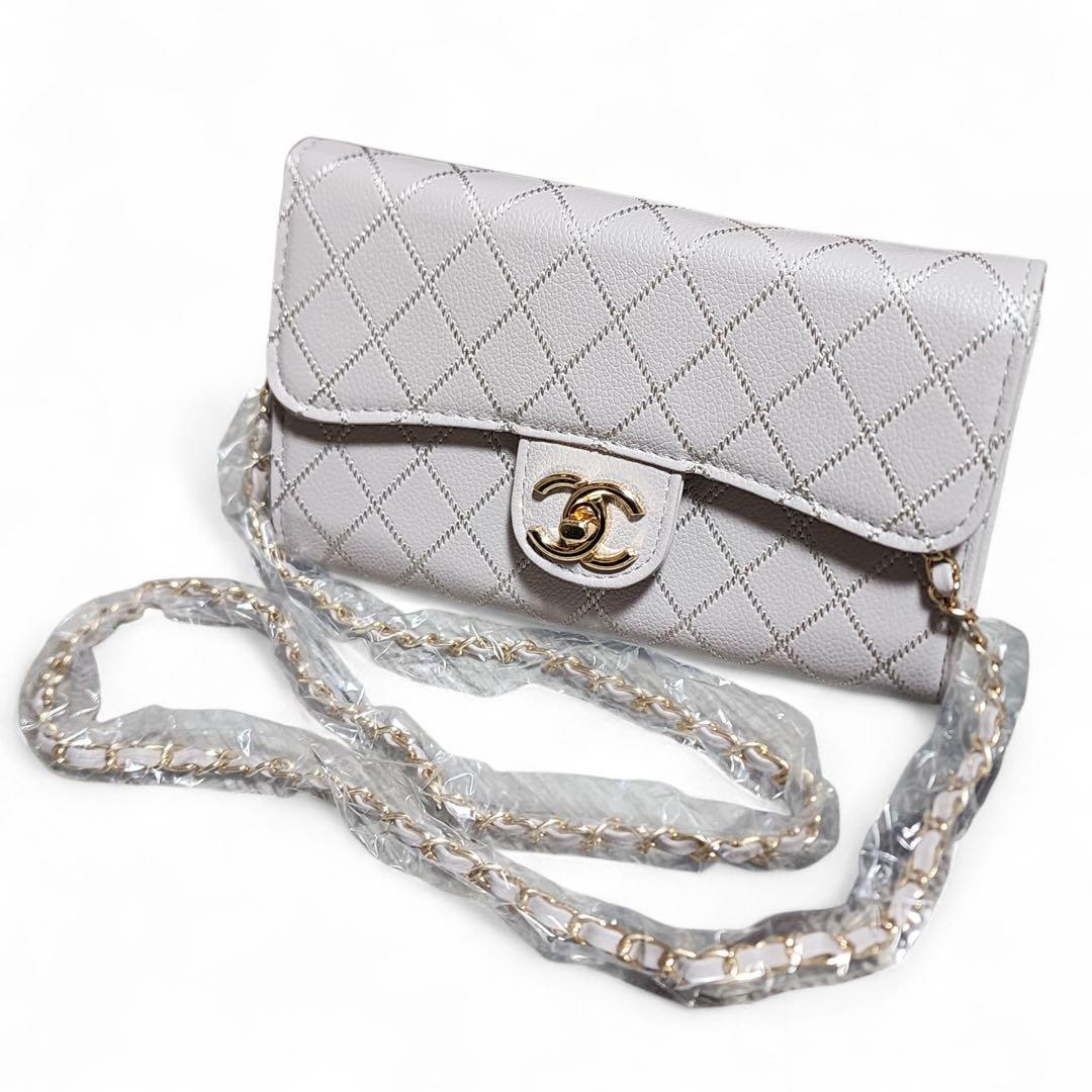 め*め様 CHANEL　チェーンウォレット　キルティング　ラベンダー　ノベルティ