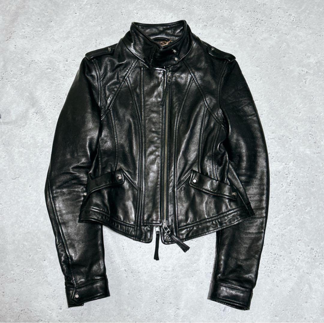 00s y2k 平成 ゴア goa レザー シングルライダース レオパード