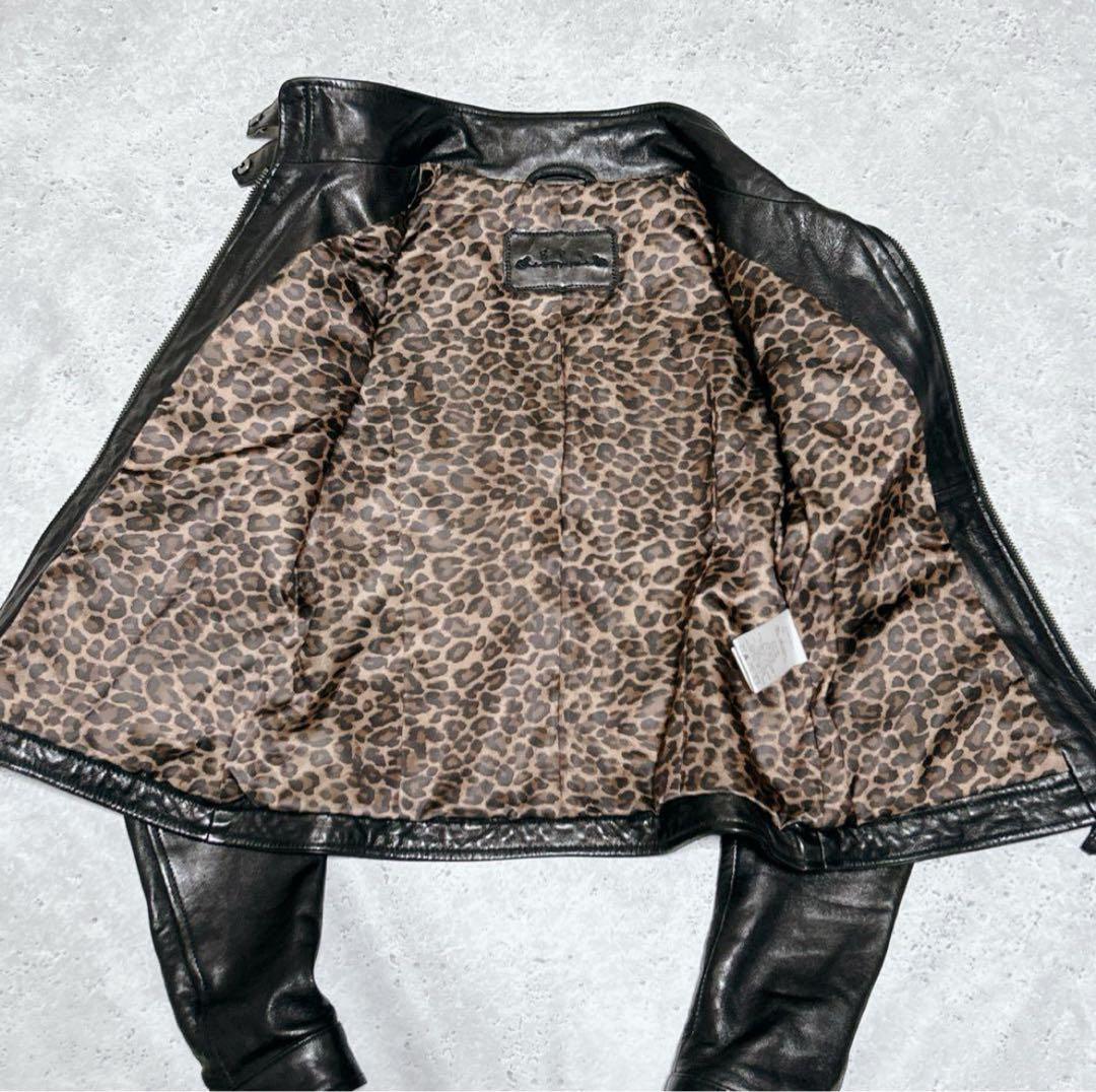 00s y2k 平成 ゴア goa レザー シングルライダース レオパード