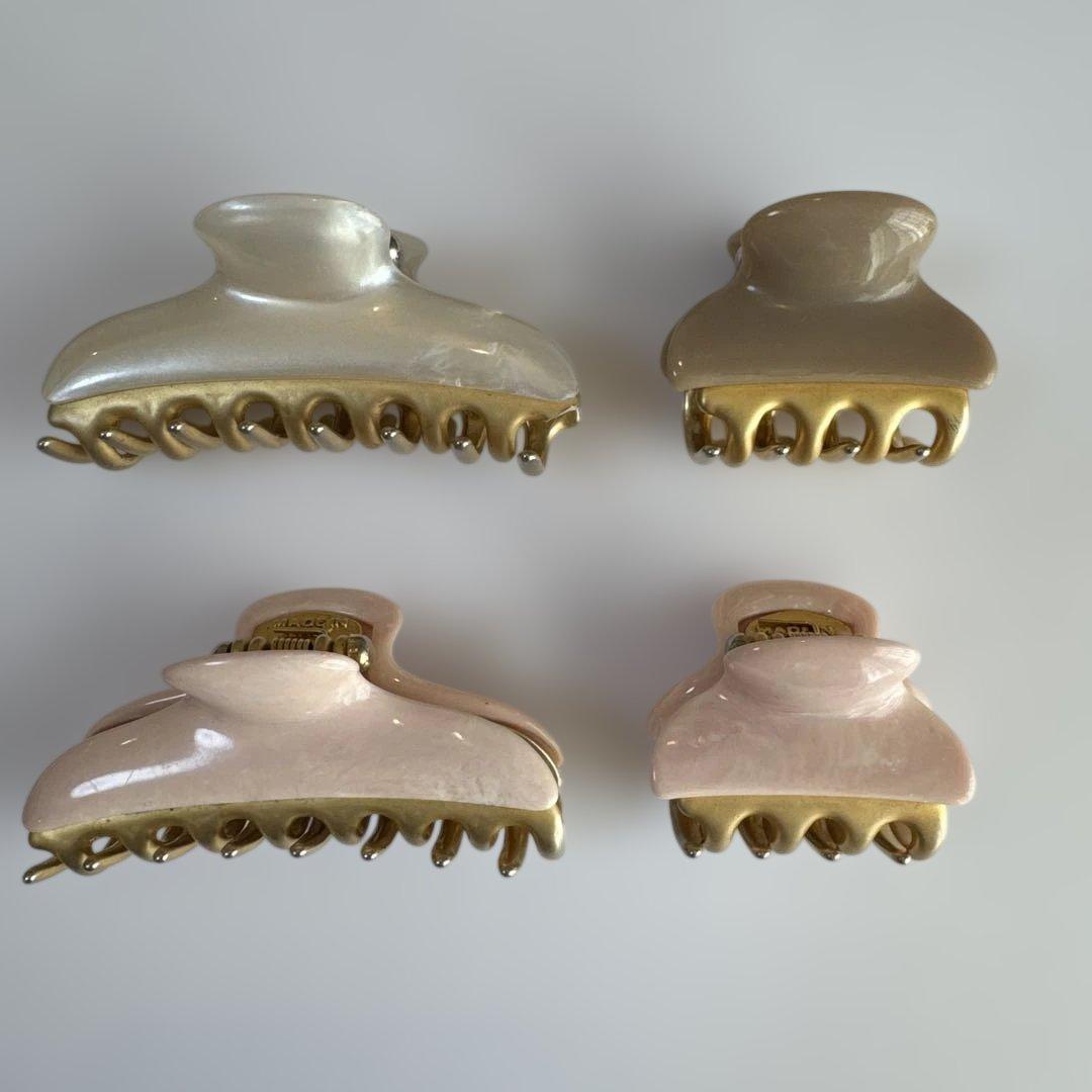 acca ヘアクリップ 4個セット ゴールド ピンク