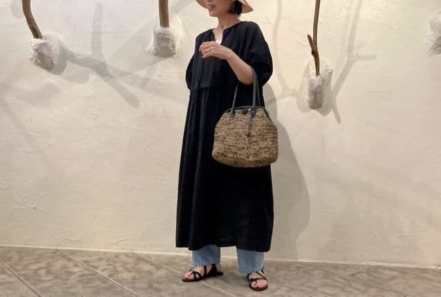 【みゆみゆ】ネストローブ　スキッパーワンピース　ブラック