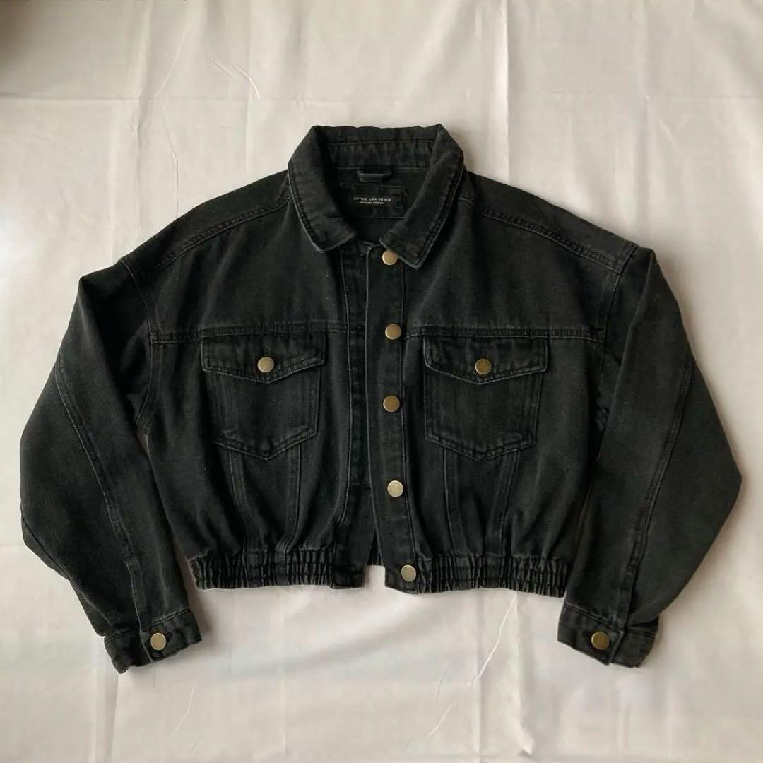 入手困難 90s vintage ブラックデニム 短丈 黒 古着