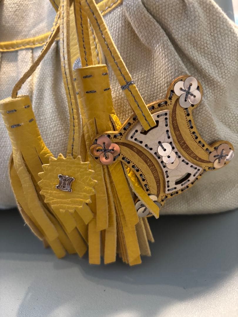 セリーヌ CELINE ブギーバッグ キャンバス イエロー ハンドバッグ