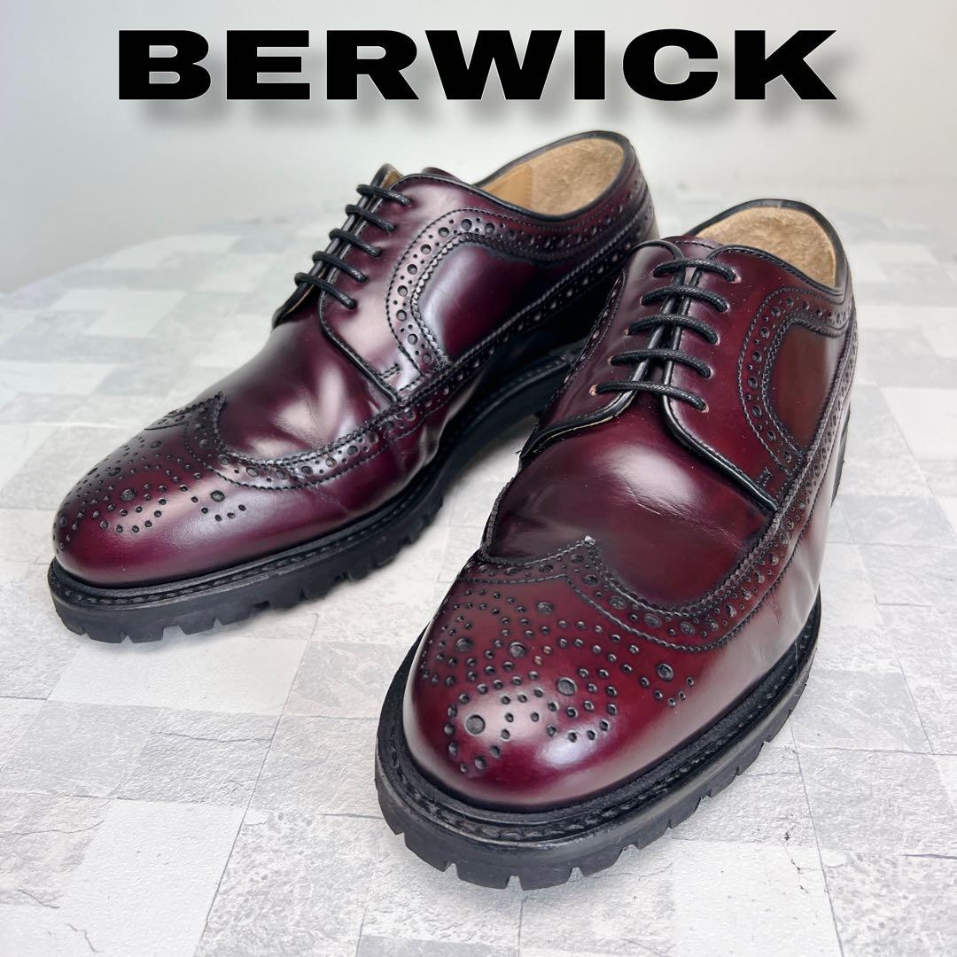 美品 BERWICK バーウィック ウイングチップ メダリオン 25.5cm