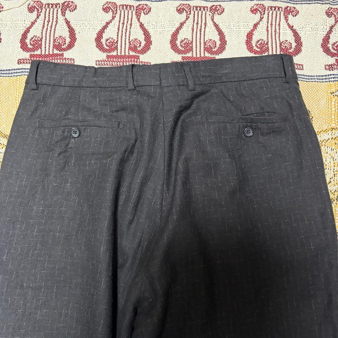 creator 80s 90s wool 絣 slacks 黒×白 50s