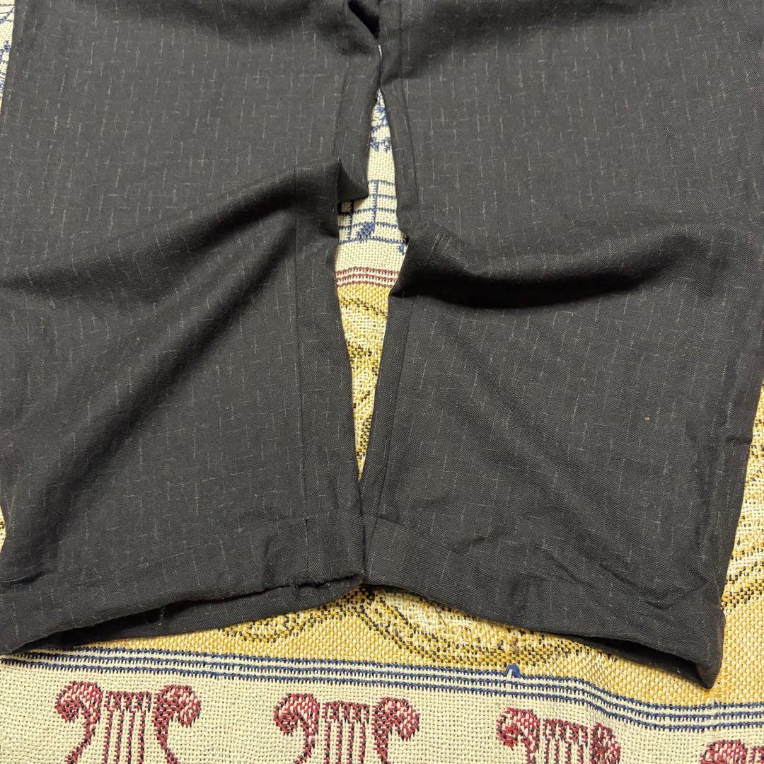 creator 80s 90s wool 絣 slacks 黒×白 50s