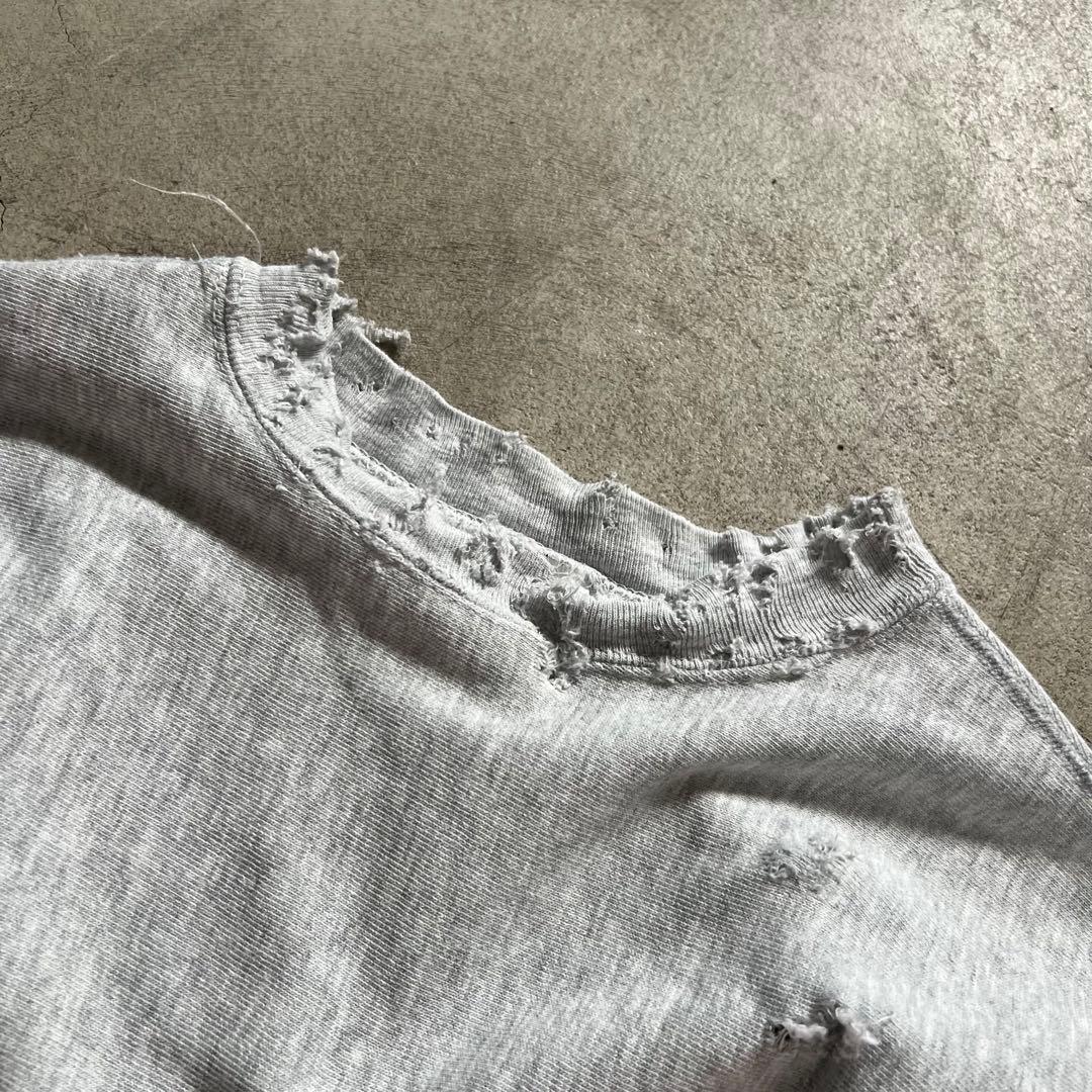 90s USA製 ダメージリバースウィーブ ボロ スウェット XLサイズ