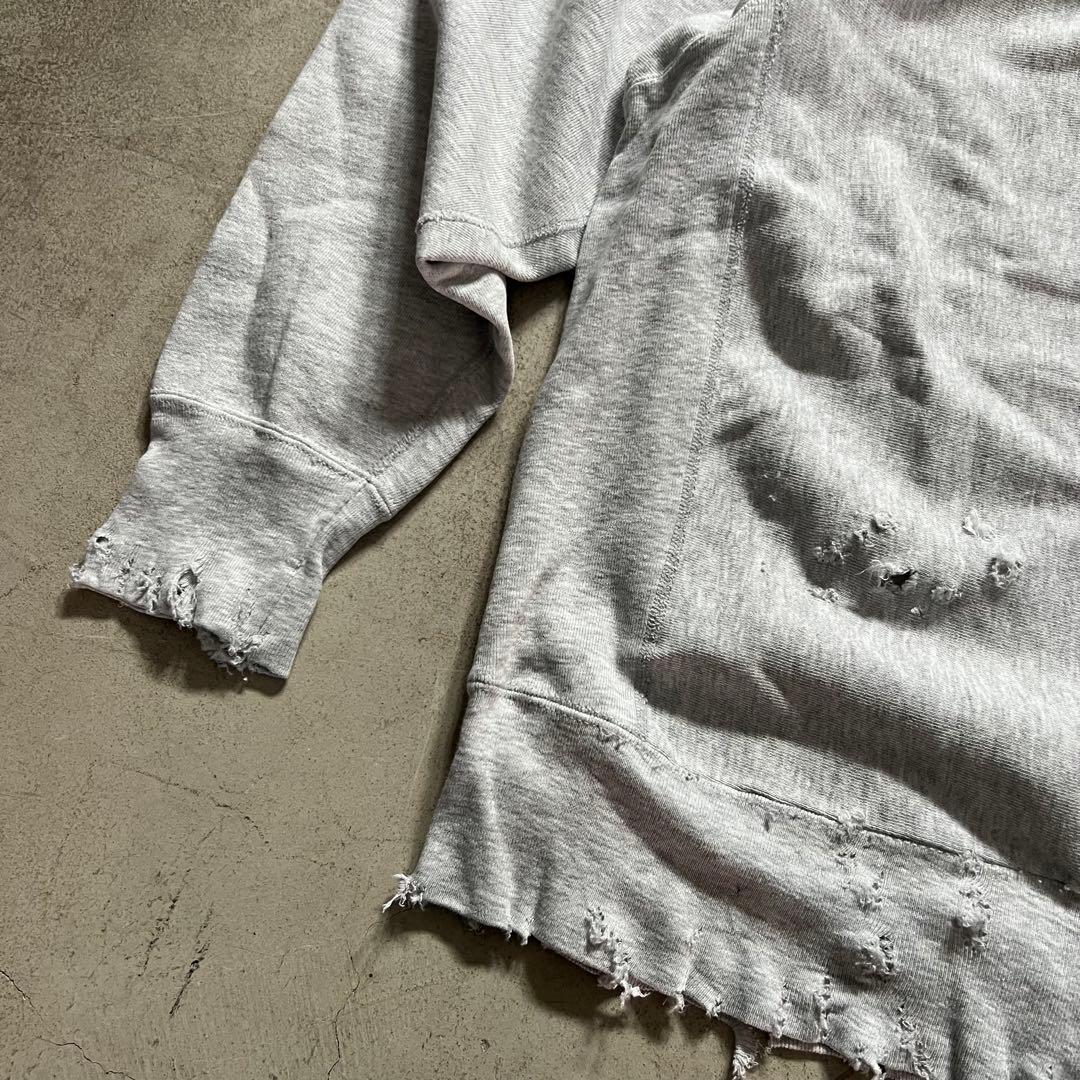 90s USA製 ダメージリバースウィーブ ボロ スウェット XLサイズ