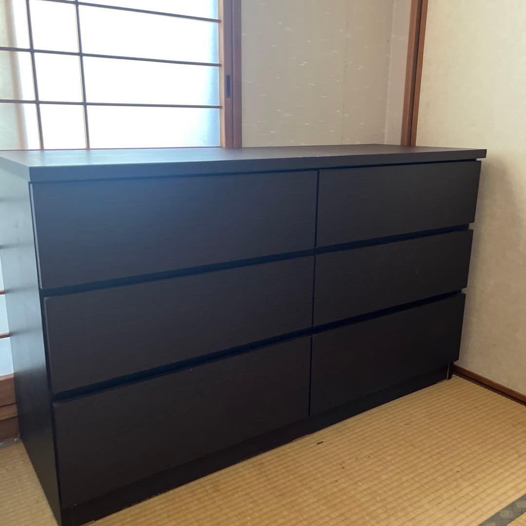 ダーク木製3段チェスト 送料込み