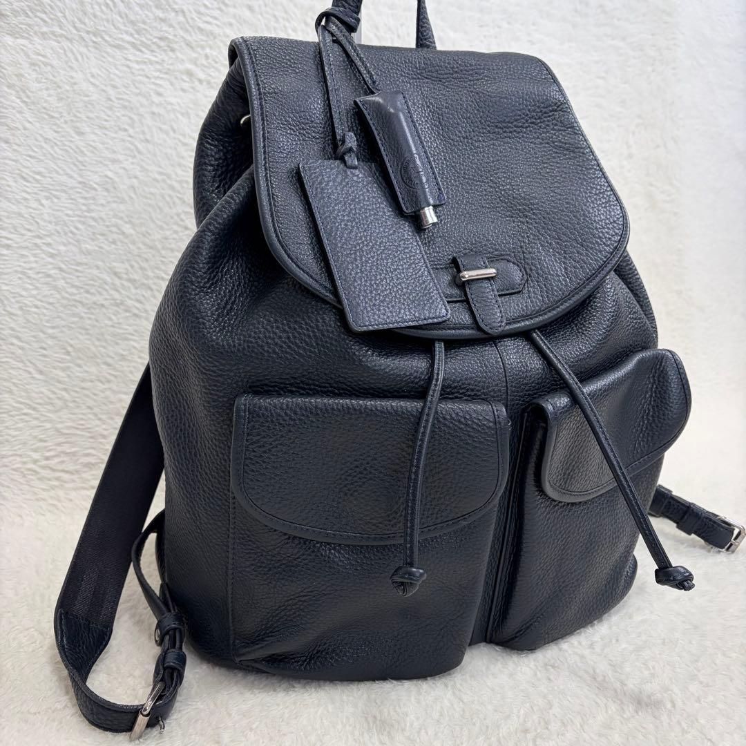 ペッレモルビダ メイデンボヤージュ フラップバックパック リュック レザー 紺色