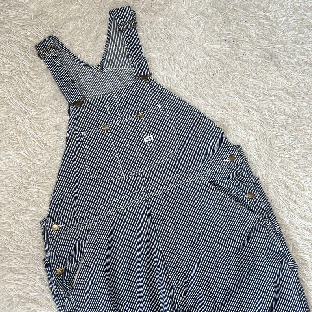 美品　Lee リー　LM7254 ヒッコリー 3L 大きいサイズ オーバーオール