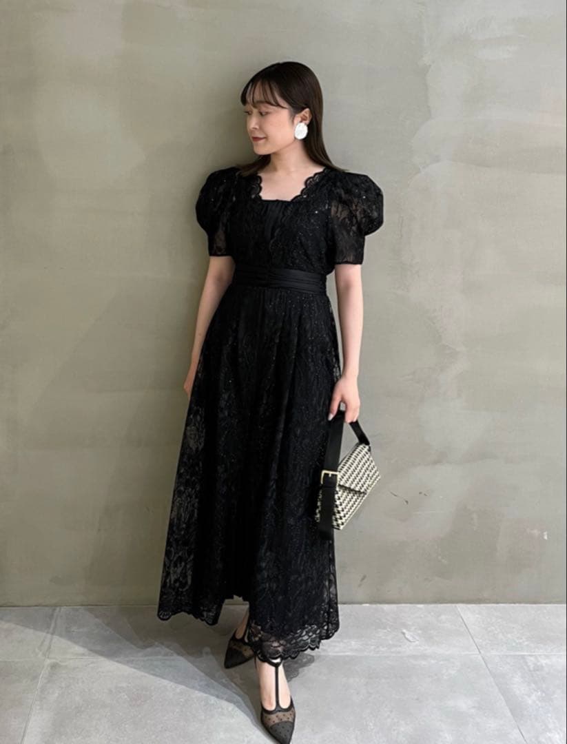 LILY BROWN レイヤードシャイニーグラスドレス