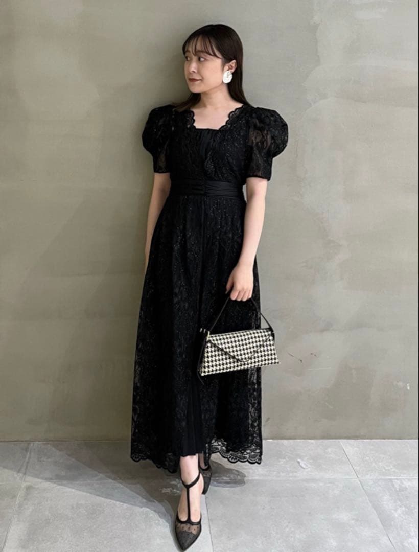 LILY BROWN レイヤードシャイニーグラスドレス