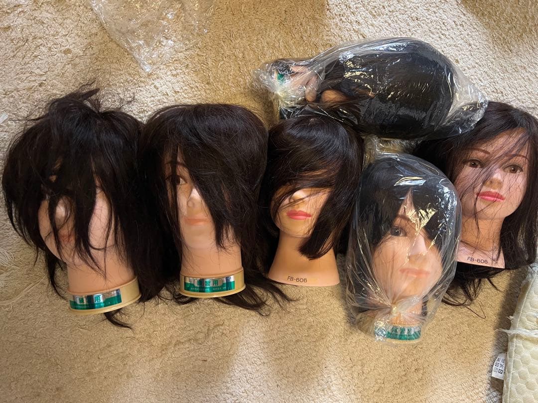 練習用カットウィッグ6点　美容師国家試験
