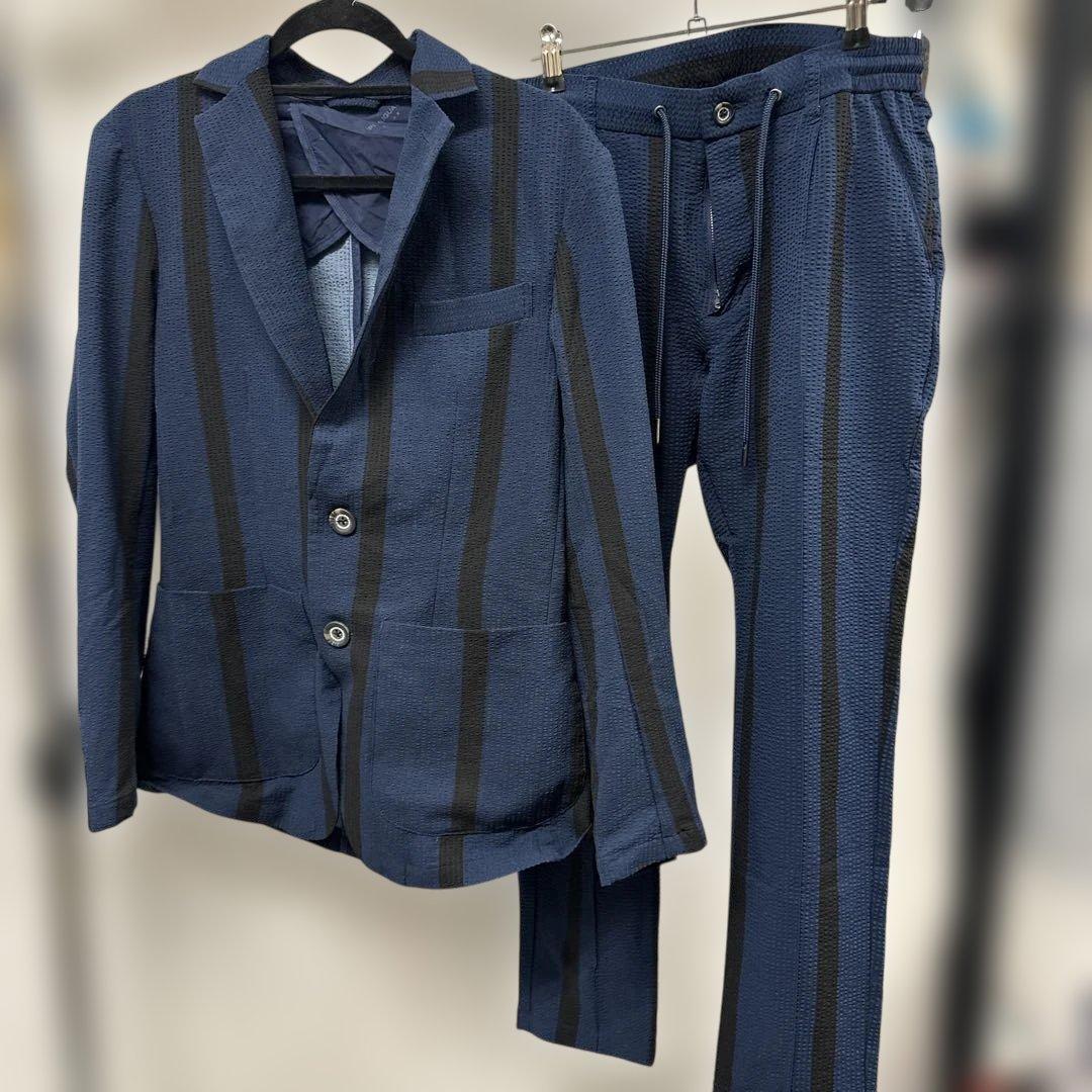 ウノピュウノウグァーレトレ テーラードジャケットズボン　太ストライプ Y260