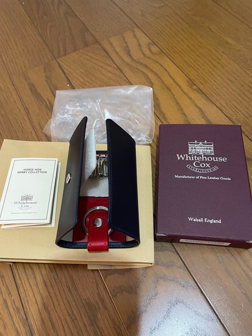【新品未使用】　Whitehouse Cox キーケース ネイビー/レッド