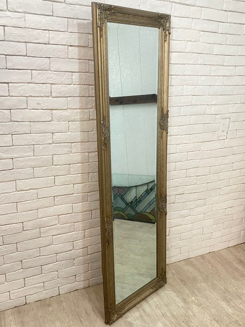 【東京都内23区配送無料】アンティーク　鏡　ミラー　姿見　ビンテージ　什器　店舗
