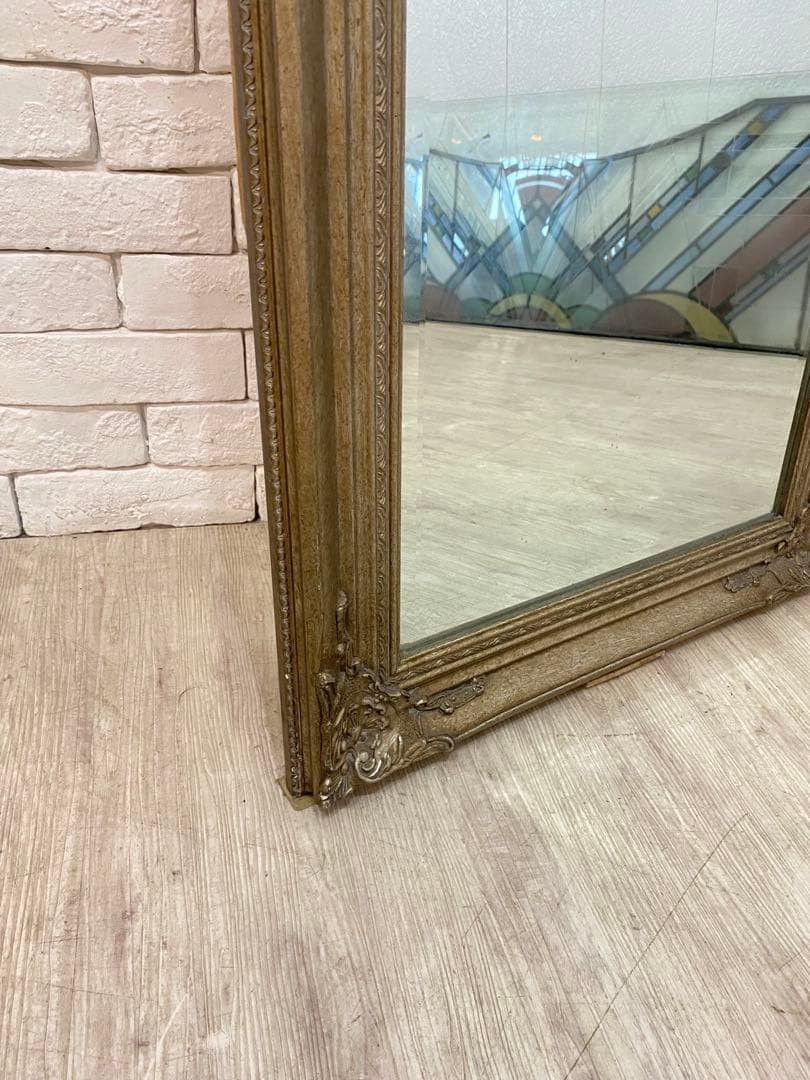 【東京都内23区配送無料】アンティーク　鏡　ミラー　姿見　ビンテージ　什器　店舗