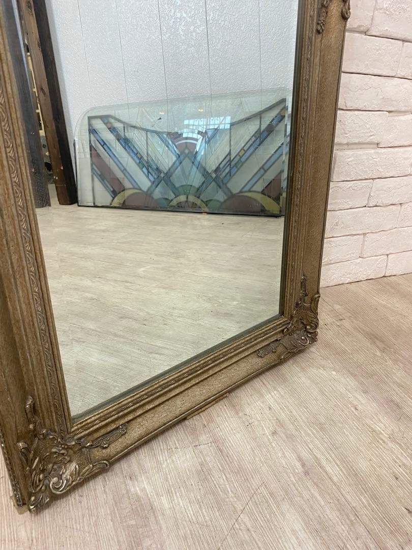【東京都内23区配送無料】アンティーク　鏡　ミラー　姿見　ビンテージ　什器　店舗