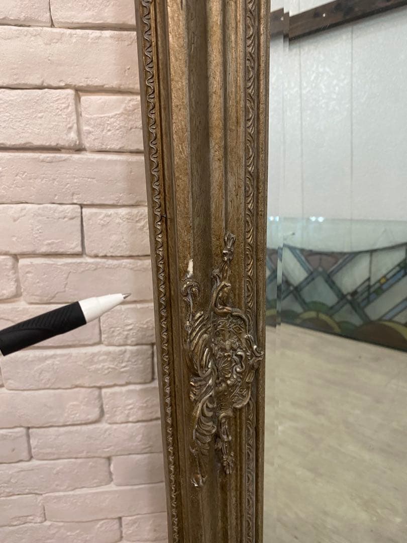 【東京都内23区配送無料】アンティーク　鏡　ミラー　姿見　ビンテージ　什器　店舗