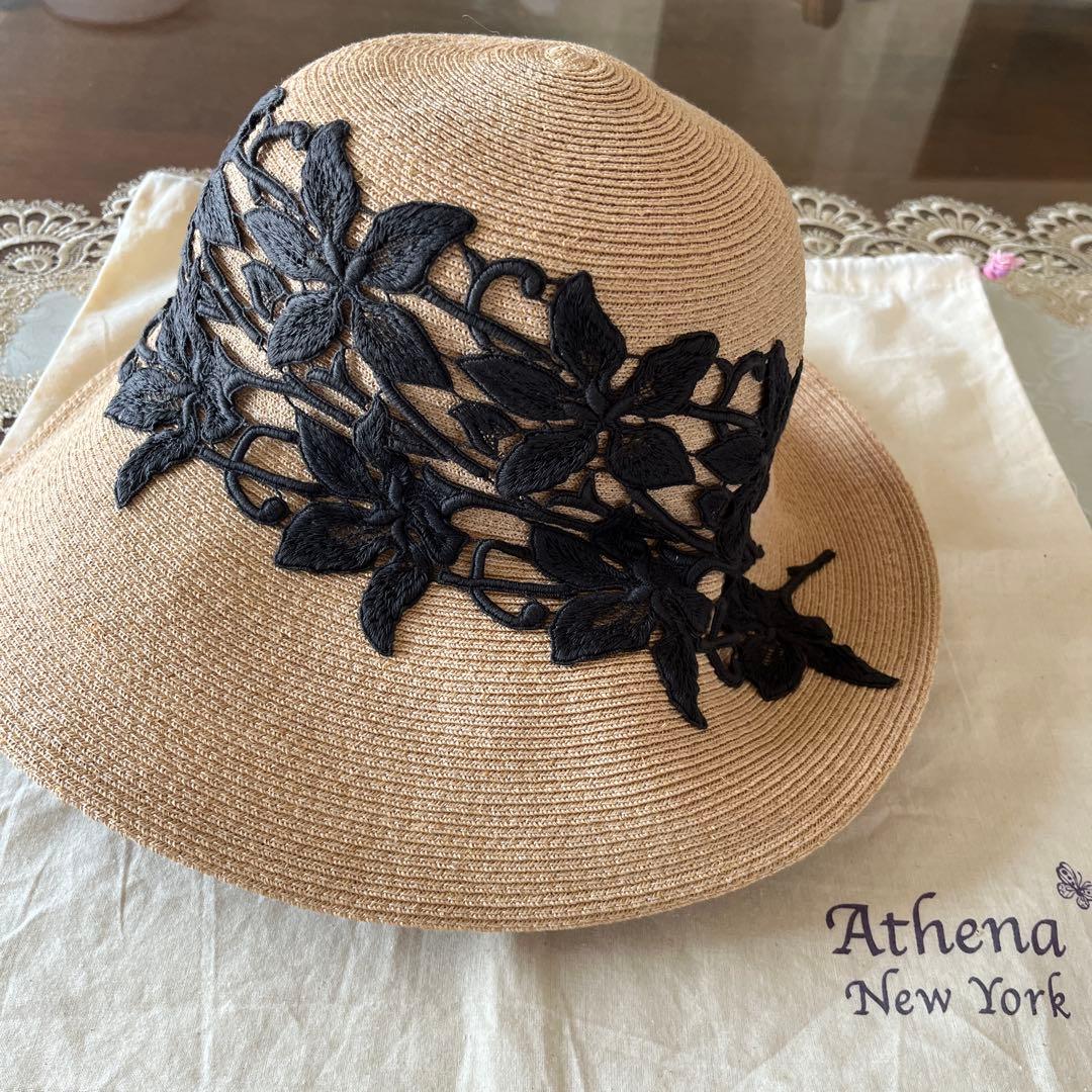 美品　アシーナニューヨーク　レース麦わら帽子